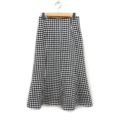 ストロベリーフィールズ STRAWBERRY-FIELDS エフェクトパターン マーメイド スカート ロング丈 ウール混 2 ブラック 黒 /FT11