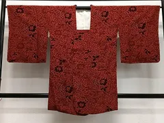 平和屋着物∞道行コート　輪奈ビロード　更紗花文　正絹　逸品　未使用　CABD4778ua