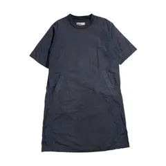 リネン混 MHL. マーガレットハウエル 半袖 ロング ワンピース サイズ 2/チャコール系 レディース