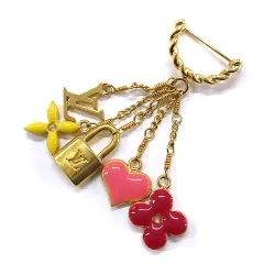 ルイヴィトン LOUIS VUITTON ブローシュ スウィート モノグラム ブローチ ピン ゴールド系 アクセサリー ☆AA★のサムネイル