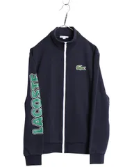 【お得なクーポン配布中!】 ラコステ スウェット トラック ジャケット メンズ M / 古着 フルジップ 裏起毛 トレーナー ブルゾン ジャンパー ハイネック 袖 プリント 紺