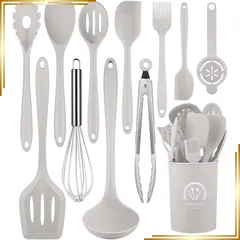 【新品】 「2025昇級版」ALLUCK 調理器具セット キッチンツールセット 耐熱 食品級シリコン 製菓器具 台所用品 シリコンキッチン用品 収納 ツールフライ返し おたま トング ヘラ トング 泡立て器 ブラシ スパチュラ パスタサーバー レードル タ 1のサムネイル