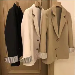 スーツジャケット レディース 長袖 ブレザー 黒スーツ カジュアル テーラードジャケット ゆったり 着痩せ 通勤 オシャレ 上品 秋新作 40代