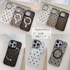 スマホケース iPhone17ケース iPhone17air ケース iPhone16e ケース ハート マグセーフ MagSafe 360°回転 リング スタンド 付き ワイヤレス 充電 耐衝