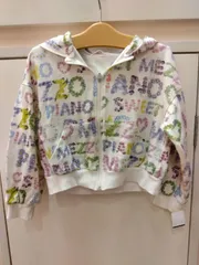 M17　メゾピアノ　mezzo piano　花柄ブランドロゴモチーフのかわいいパーカー♡　フードチュール　メルヘン　120