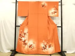 平和屋着物■訪問着　手描き　蔦の葉文　暈し染め　正絹　逸品　DABD6843cm