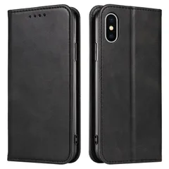 【特価商品】マグネット式 カード収納 放熱性 スタンド機能 着脱しやすい 軽量 iphone 耐衝撃 レザー ケースX 携帯カバー 対応 手帳型あいふぉんXS スマホケース 360度保護 イフォンX/XS Xケース (ブラック iPhone iPhone iP