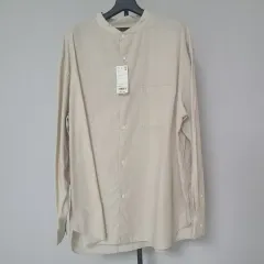 新品 UNIQLO 3XL リネン 麻 スタンドカラー シャツ M-長袖-357