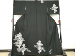 値下げ】カッコイイ ブラック 本銀箔 手描き 訪問着 着物スキ倶楽部 