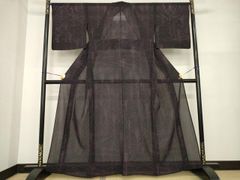 未使用 正絹 風通紗 夏 銀彩 葉文様 しつけ糸付 絽 長襦袢 2点セット