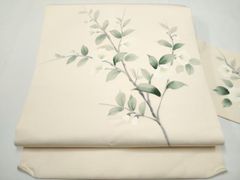 紗絽 手描き 更紗文様 単衣 盛夏 名古屋帯 正絹 お仕立上り 白地 紗絽 手描き染 竹とんぼ 単衣 盛夏 名古屋帯 正絹 お仕立て上り 白地