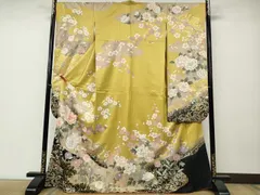 平和屋着物●豪華振袖　駒刺繍　道長草花文　暈し染め　金彩　正絹　逸品　CABE6837ut