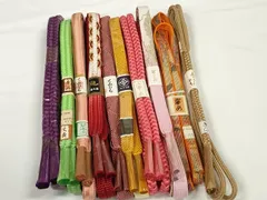 平和屋着物●和装小物　帯締め10本セット　組紐　草木染　高麗組　金糸　丈長あり　逸品　未使用　DABD7093zzz