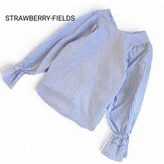 STRABERRY-FIELDS ストロベリーフィールズ ストライプ ブラウス ボリュームスリーブ シアー ユルフワのサムネイル