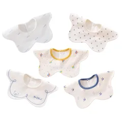 【在庫処分】ベビー ビブ スタイ よだれかけ 防水 5枚セット 赤ちゃん エプロン 食事用 (M2)