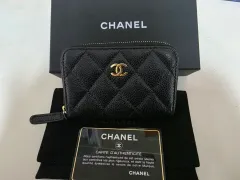 シャネル キャビア キルティング コインケース ブラック