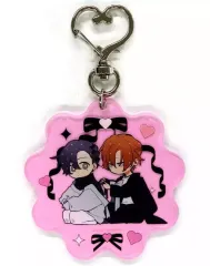 【新品】キーホルダー [新品] 佐々木秀鳴＆宮野由美 アクリルキーホルダー デフォルメ BLACK＆PINK ver. 「佐々木と宮野」