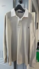 (XL) ポロ ラルフローレン ラグビーシャツ 長袖 ベージュ