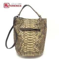 Sun Remy サンレミー レザー パイソンデザイン 巾着 ショルダーバッグ