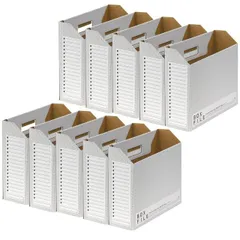 プラス ファイルボックス エコノミー 10冊 A4横 背幅100mm ダークグレー 553-989