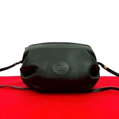 極 美品 GUCCI グッチ オールドグッチ ヴィンテージ GG ロゴ 金具 エンボス  レザー ショルダーバッグ ポシェット ブラック 21871