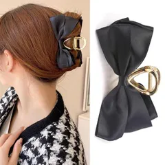 HAPVITAL バンスクリップ ヘアクリップ オフ ィス シンプル ヘアアクセサリー 髪留め 人気 韓国風 おしゃれ 贈り物 レディース用 大きめ オフ ィス 髪飾り クリップ (蝶ネクタイ)