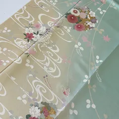 付下げ 友禅 美しい染め 裄65 紋無し 正絹 着物 MK-5811
