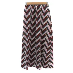 グレイル GRL フレアスカート ギャザースカート ロング丈 マキシ丈 総柄 S マルチカラー パープル /YK16