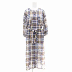 エムズスタイル M's Style シャツワンピース バンドカラー チェック柄 7分袖 ミモレ ロング 9 マルチカラー /AE ■GY99