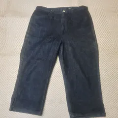 ユニクロ UNIQLO クロップドデニムパンツ 裾スリット 濃紺 69 美品