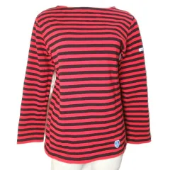 オーチバル ORCIVAL オーシバル カットソー バスクシャツ ボーダー 長袖 1 S相当 赤 黒 ■YHS4 /X