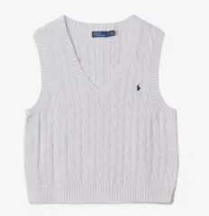 ポロ ラルフローレン ケーブル ニット ベスト 白