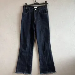 Classical Elf（クラシカルエルフ）デニム 裾フリンジセミフレアデニムパンツ