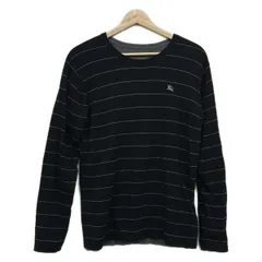 Burberry Black Label(バーバリーブラックレーベル) 長袖セーター サイズ3 L メンズ美品  - 黒×グレー ボーダー/リバーシブル
