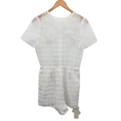 スナイデル SNIDEL タグ付き ロンパース オールインワン オーガンジーチェック刺繍 白 ホワイト 1 約S ■YHS10