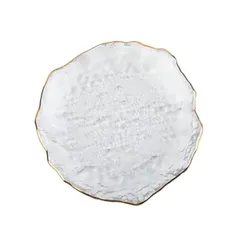 【新品】 [FUPUONE] ジュエリートレイ ガラス 透明 アクセサリー置き 北欧スタイル (金縁小ガラス板8cm) 1