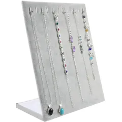 SakuraLovely8 ネックレススタンド ジュエリースタンド 11本収納 整理 展示 アクセサリー 収納 (グレー) [グレー]