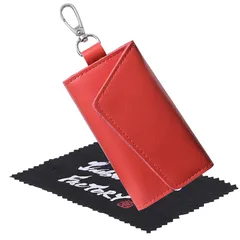 【新品】 [INNOVATION FACTORY] キーケース 本革 三つ折り 6連 スマートキー対応 ICカード収納 カラビナ付き メンズ レディース 【専用ギフト箱・お手入れクロス・説明書付き】 (ピーチブロッサム)