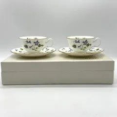 Noritake ノリタケ ボーンチャイナ バイオレットドリーム カップ＆ソーサー ２客セット花柄 金彩