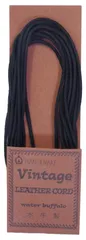 【人気商品】1.5mm Col.509 ヴィンテージレザーコード ブラック 丸革ひも 2.5m メルヘンアート KB0300