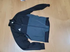 アディダス ブラック/グレー トレーナー ジップアップ