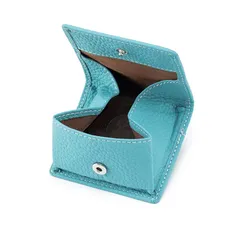 【新品】 小銭入れ レディース 革 ボックス型 小銭入れ メンズ コインケース ミニ財布 コンパクトサイズ ボタン式 カード 使いやすい コンパクト 薄い こぜにいれ 超軽量 カードケース 通勤のお友に便利 (ブルー) 0