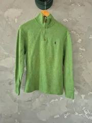 ポロ ラルフローレン ハーフジップアップ グリーン M