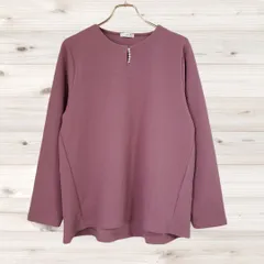 A1480 グラシア GLACIER ブラウス 長袖(M) ピンク Uネック ノーカラー