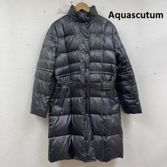 アクアスキュータム スタンドカラーコート ミドル丈 ドローコード（7F