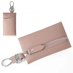 【新品】 [VEISEN] キーケース レディース スマートキーケース カード カード入れ 小銭入れ スマートキー 超軽量 レディース メンズ 小さい コンパクト マルチキーケース 鍵 ポーチ キーリング 多機能（ピンク）