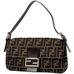 フェンディ FENDI ズッカ柄 マンマバゲット ハンドバッグ ワンショルダー 肩掛け ショルダーバッグ キャンバス ブラウン 26424 レディース 【中古】
