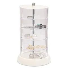 【新品】 Nicheez アクセサリーケース 5段 360度 回転式 透明 ジュエリーボックス 0