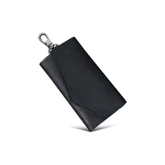 【新品】 [Kawaoto] キーケース メンズ 4連フック プエブロレザー 日本製 本革 カード2枚 お札1枚 カラビナ key case 多機能 スリム プレゼント クリスマス (濃紺色) 0