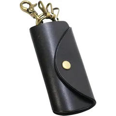 【新品】 [ベルクート] ブラック 栃木レザー キーケース 鍵 メンズ レディース スマートキー ケース 人気ブランド コンパクト 高級 高価 車用 車のカギ 革 日本製 本革 3連 キーリング ヌメ革 牛革 KYY ファスナー とちぎレザー カナビナ キ 0